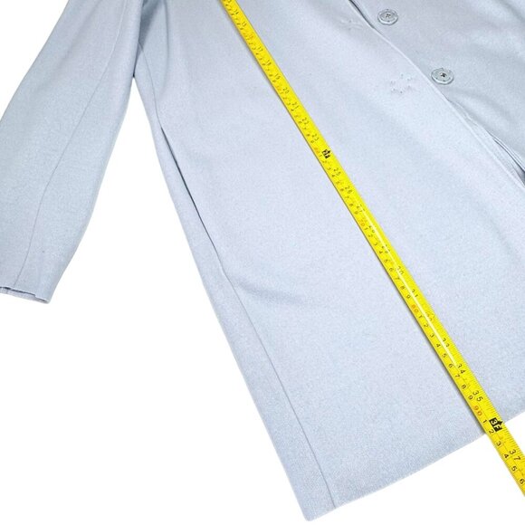 NWT Banana Republic Car Coat Sz.L Light Blue Unlined Italian Wool Minimalist - Picture 12 of 12
